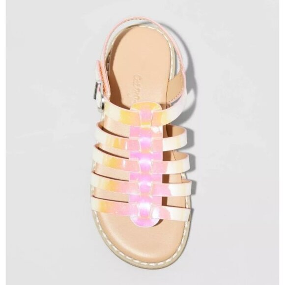 Cat & Jack Toddler Shanel Colorblock Fisherman Sandals Iridescent Sz 7T - Picture 1 of 7